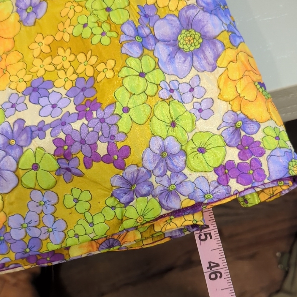 Vintage 70s‎ Floral Maxi Skirt Handmade 13" Waist - Picture 9 of 10